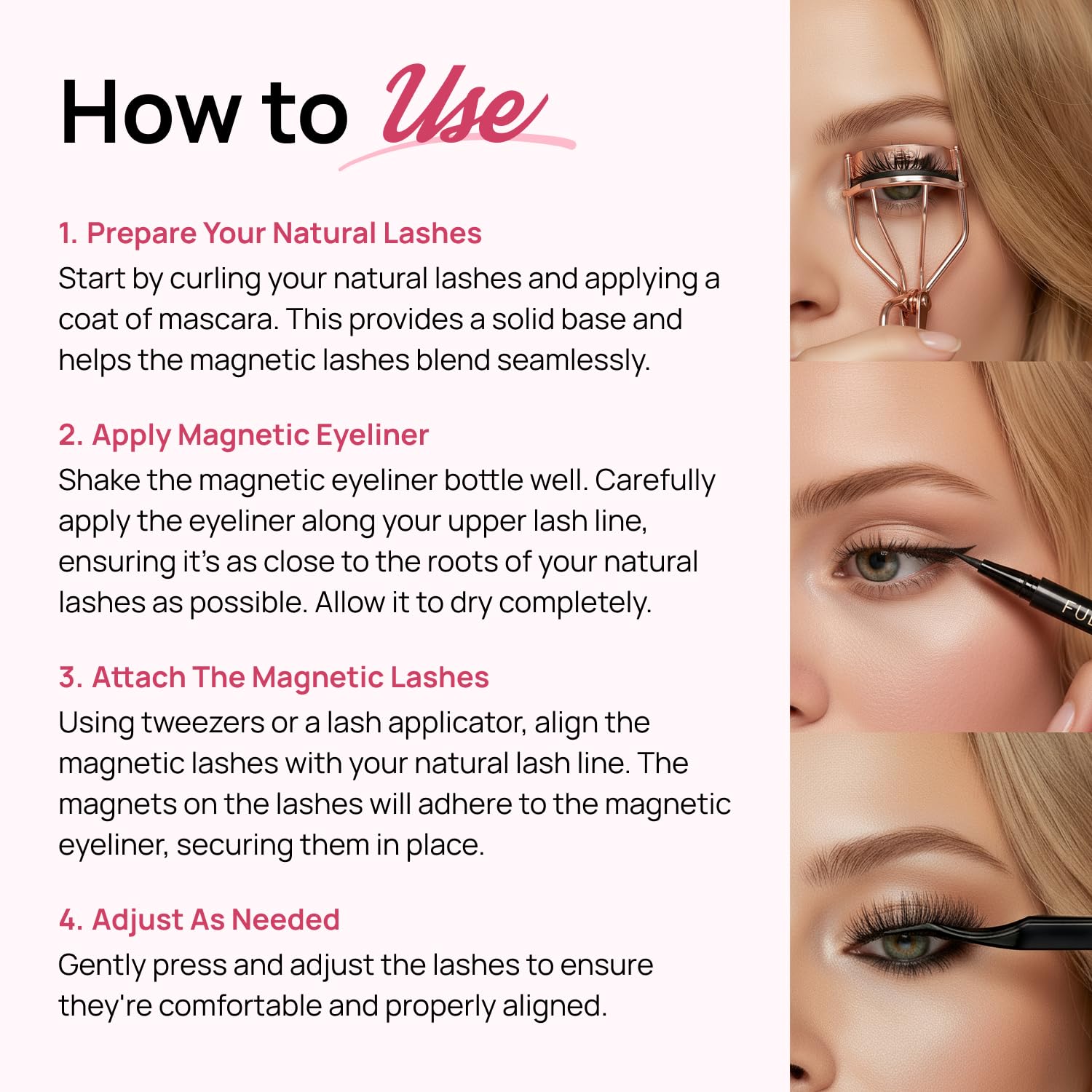 Full Out Glam liner pictured with magnetic lashes in packaging, fast setup