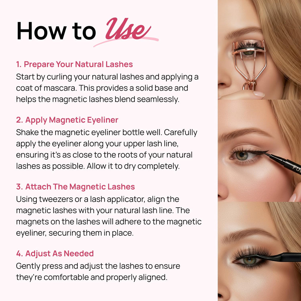 Full Out Glam liner pictured with magnetic lashes in packaging, fast setup