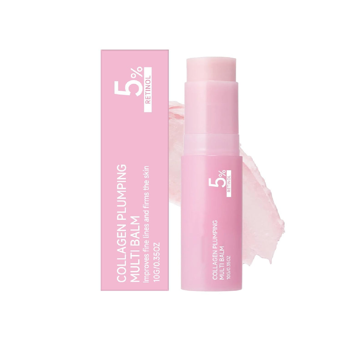 FullMeet pink collagen balm stick front packaging showing product name and shade benefit