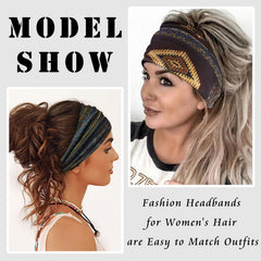 FULZTEY knotted headband detail highlighting vintage floral print and secure fit