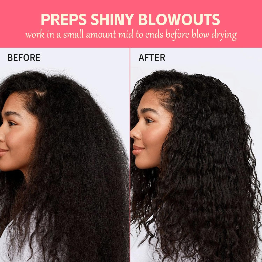 FUNAN being applied to damp hair demonstrating easy distribution and frizz control
