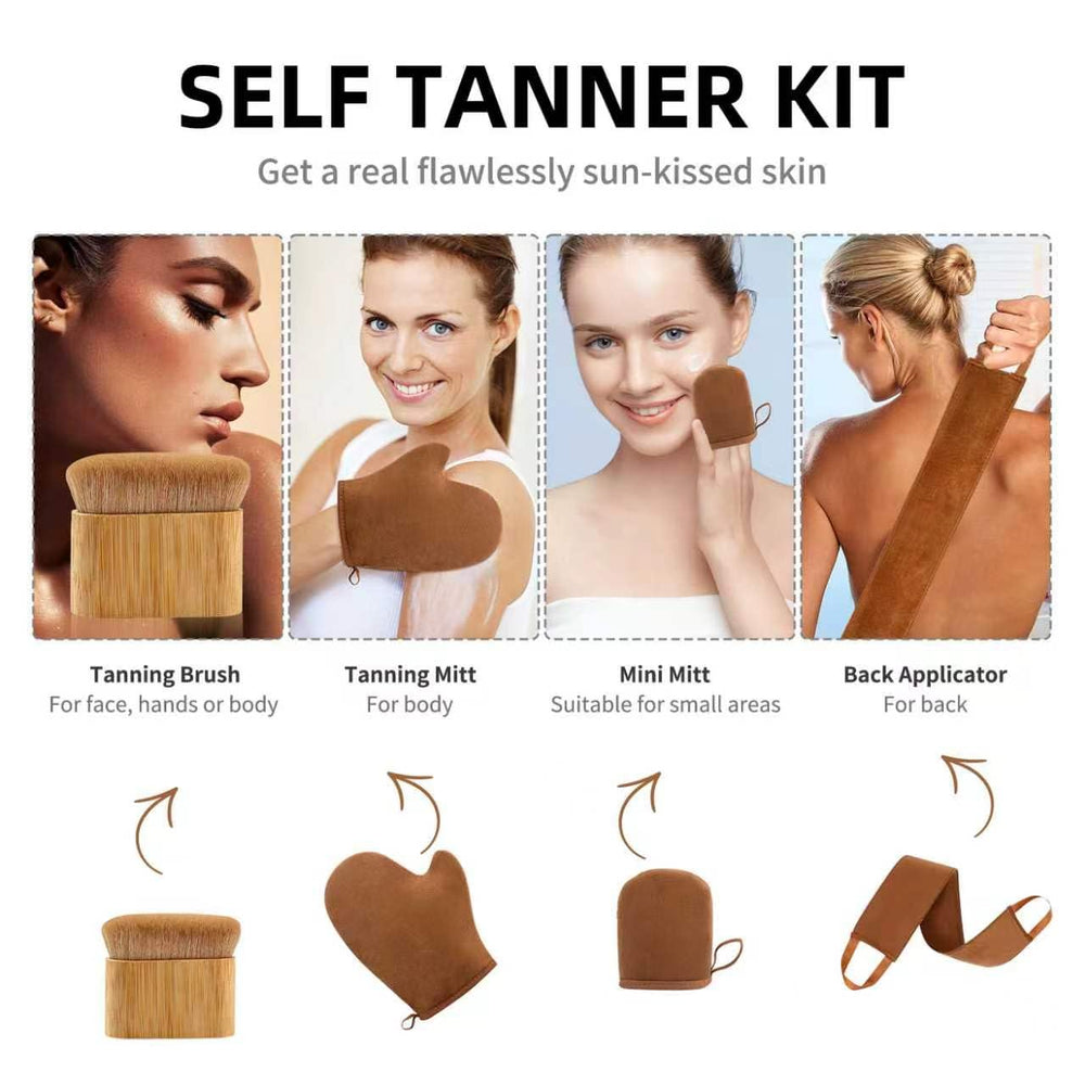 FUNAN mini mitt close-up for precise facial and foot tanning without stains