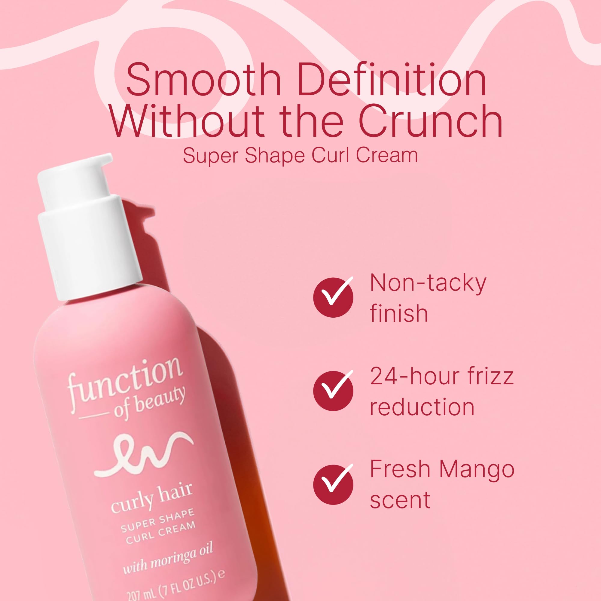 Function of Beauty curl cream texture closeup highlights lightweight consistency