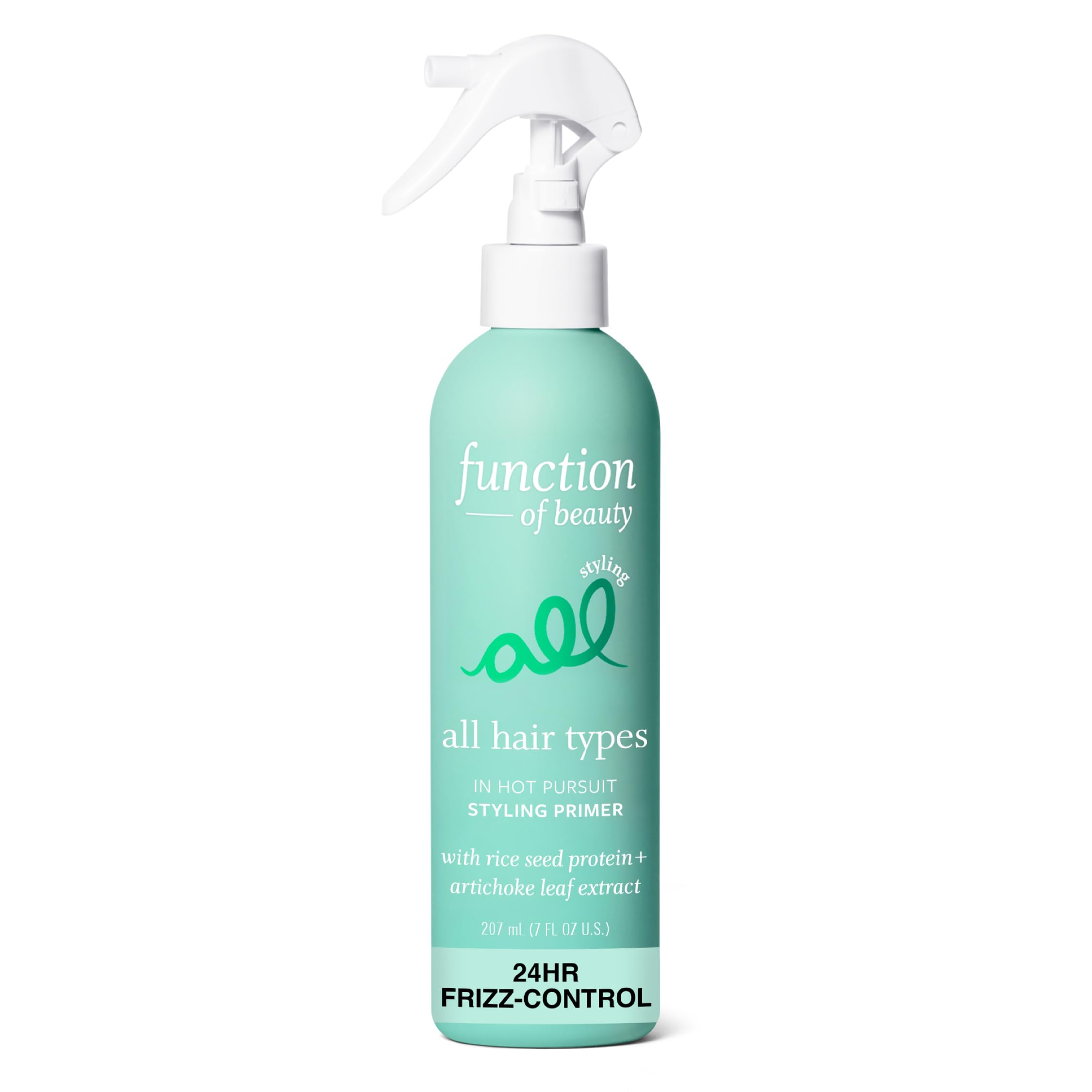 Function of Beauty front packaging showing bottle and label, clear protective benefits