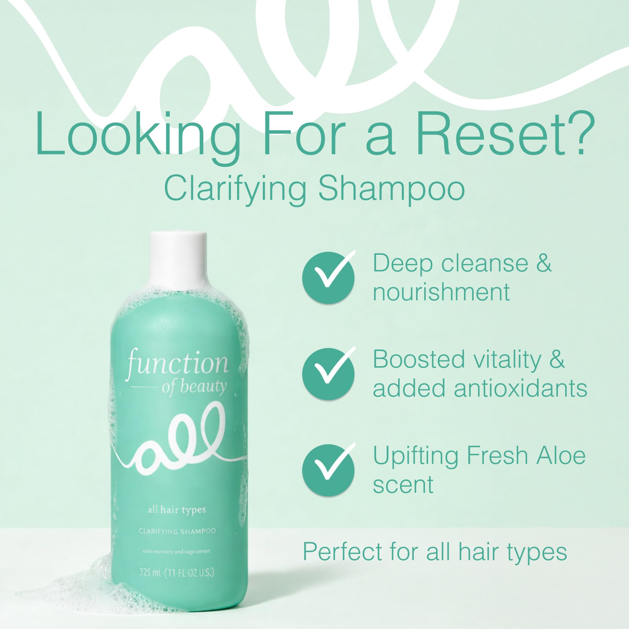 Function of Beauty label close-up highlighting ingredients and easy-pump benefit