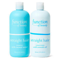 Function of Beauty front-packaging shows XL 22 oz shampoo and conditioner for smooth hair benefit