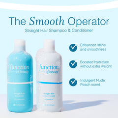 Function of Beauty shampoo pump detail highlighting easy dispensing and gentle cleansing benefit