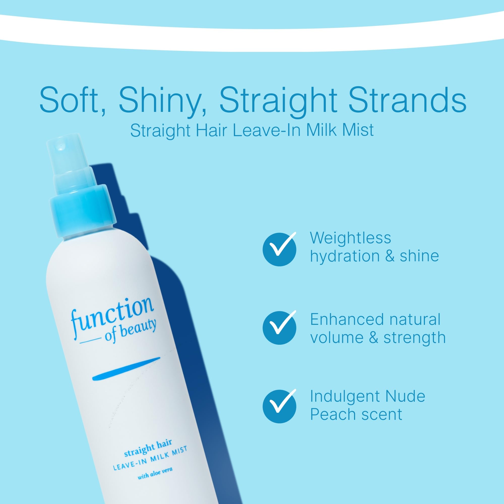 Function of Beauty spray mist mid-air demonstrating even lightweight application benefit