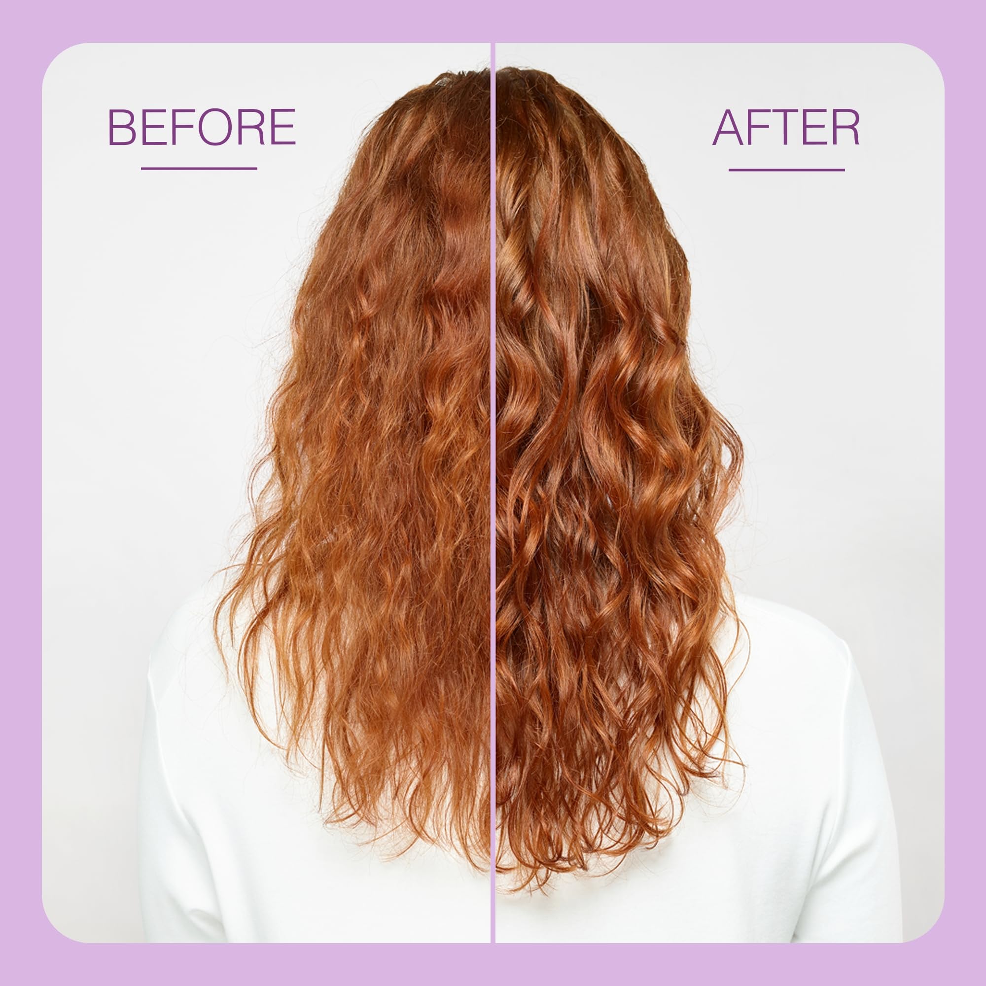 Function of Beauty in-hand application demonstrating how a small amount tames frizz