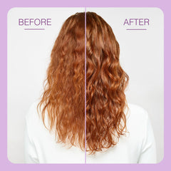 Function of Beauty in-hand application demonstrating how a small amount tames frizz