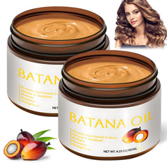 Funfunman Batana oil two bottles front view showing packaging and natural promise