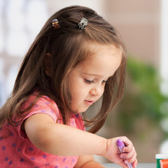 Funtopia clip securing bangs in use, gentle hold without pulling