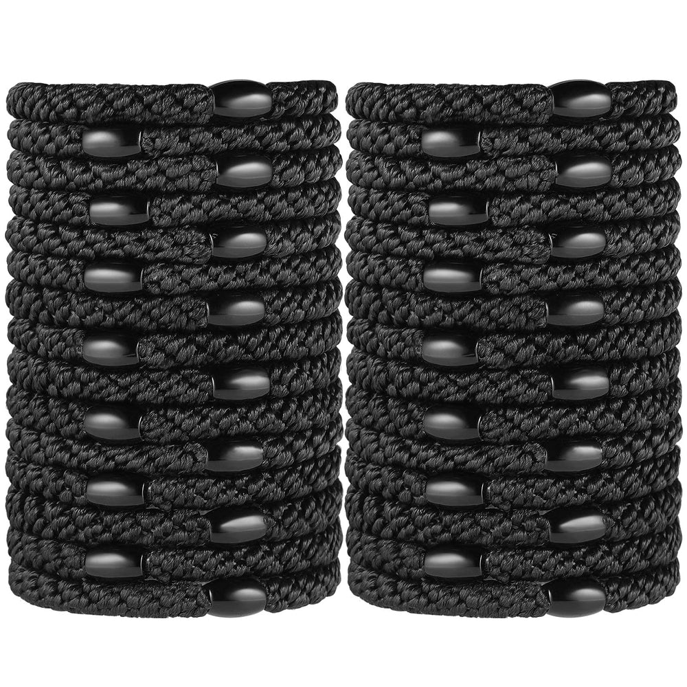 Funtopia front packaging showing 30 black hair ties and convenience