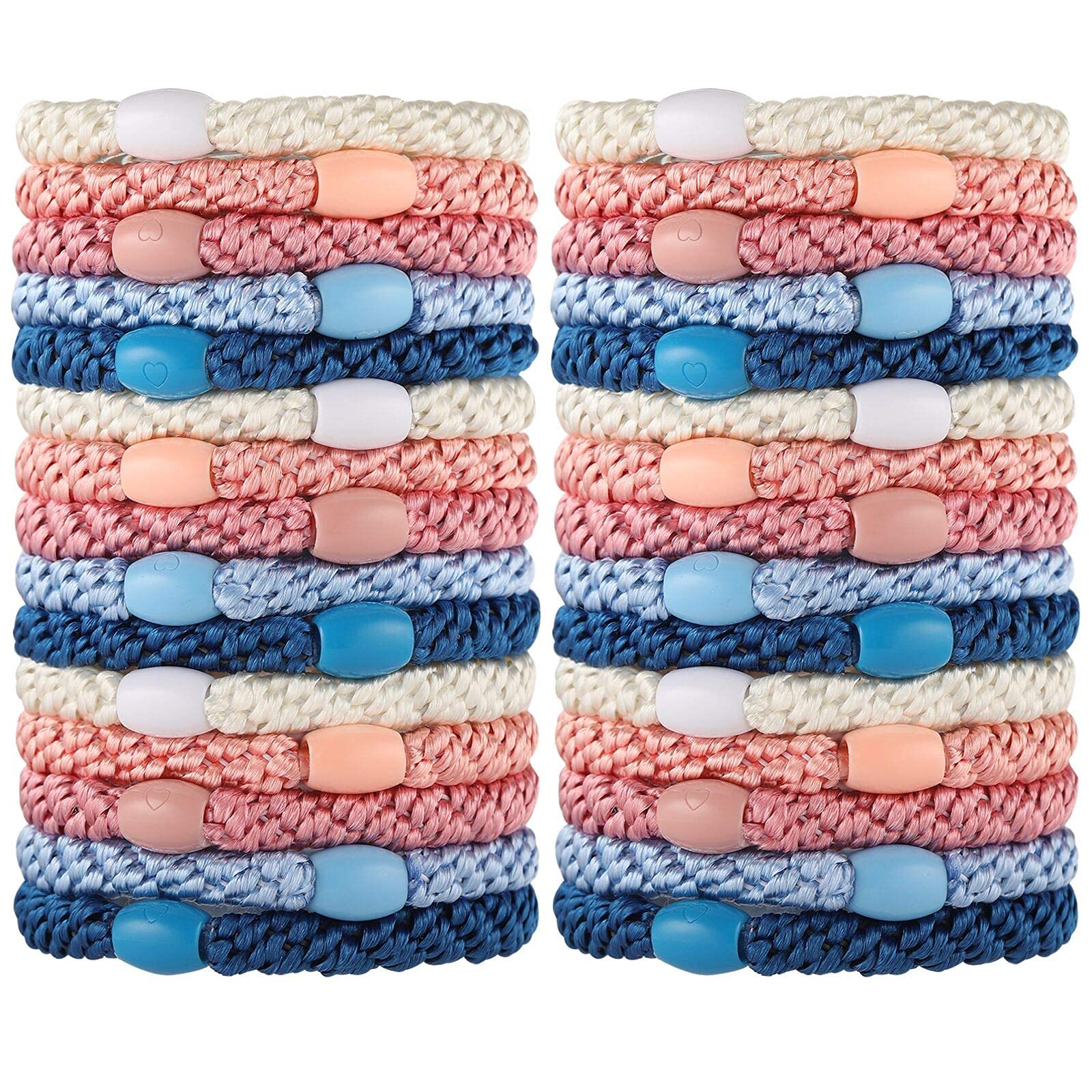 Funtopia front pack multicolor hair ties showing all five colors and quantity benefit