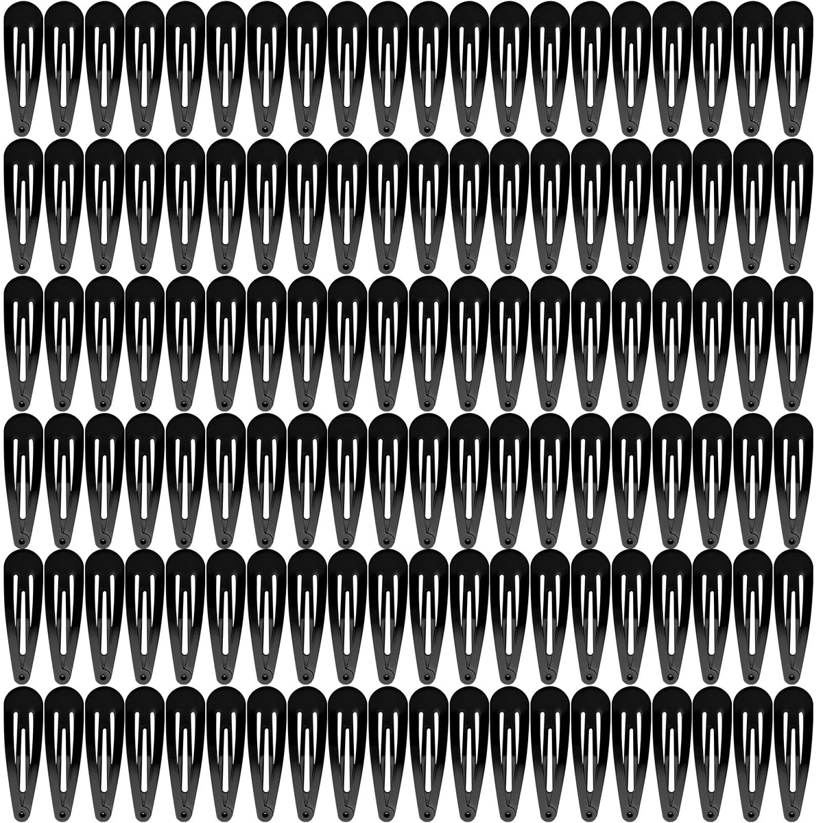 Funtopia front packaging showing 120 black metal snap hair clips for convenience