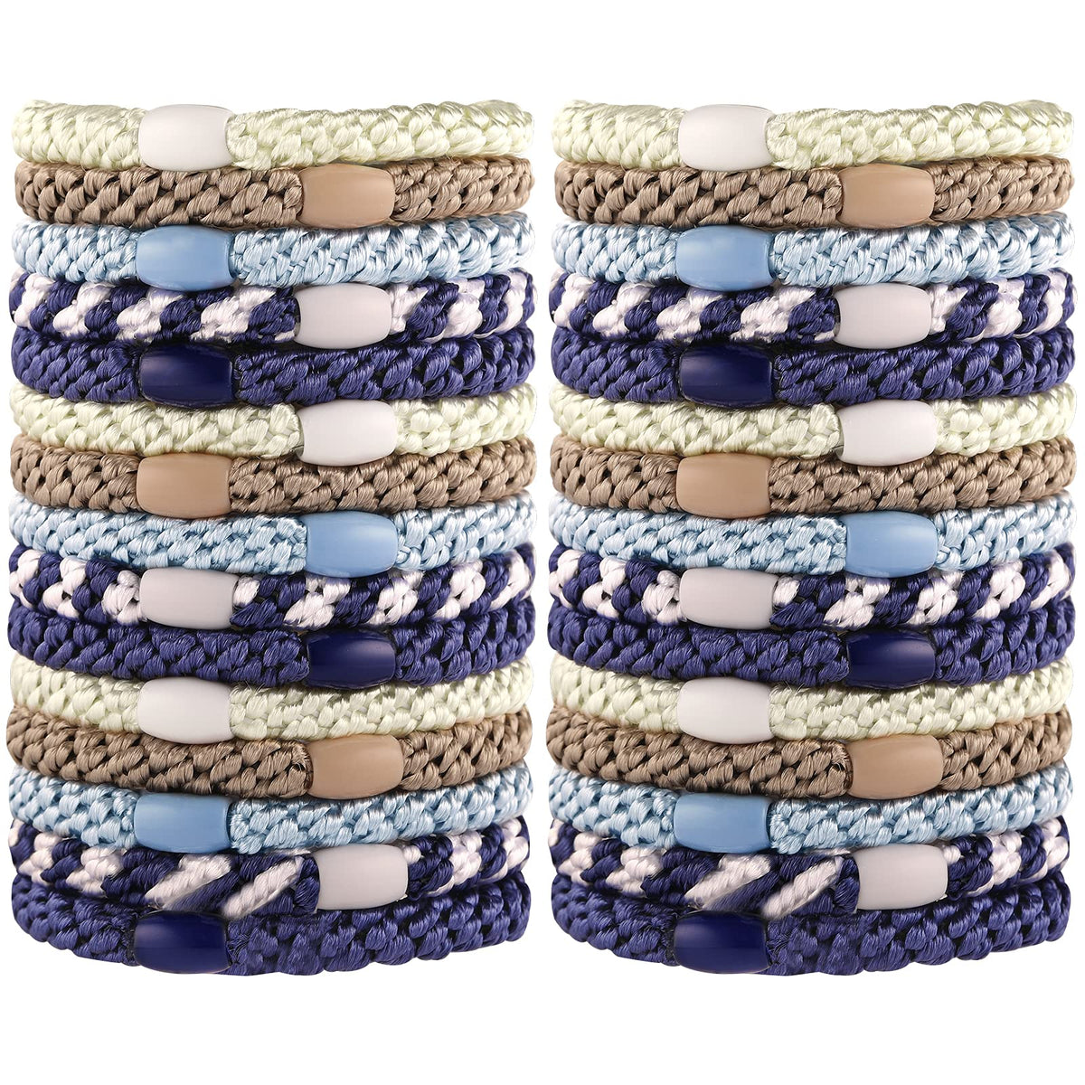 Funtopia front packaging showing 30 mixed color hair ties and product benefits