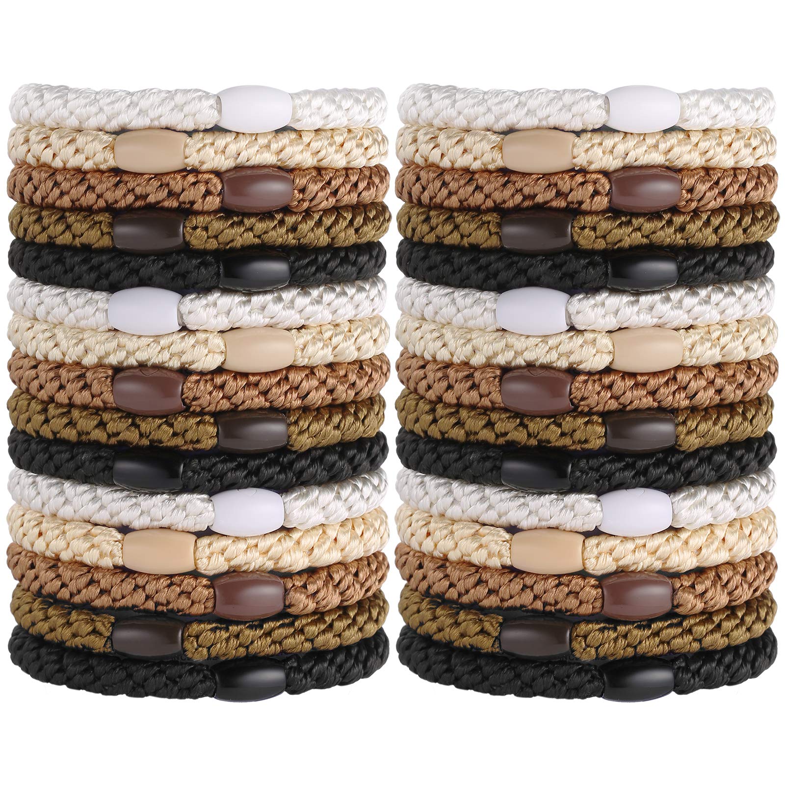 Funtopia front view pack showing 30 hair ties and neat packaging benefit organization
