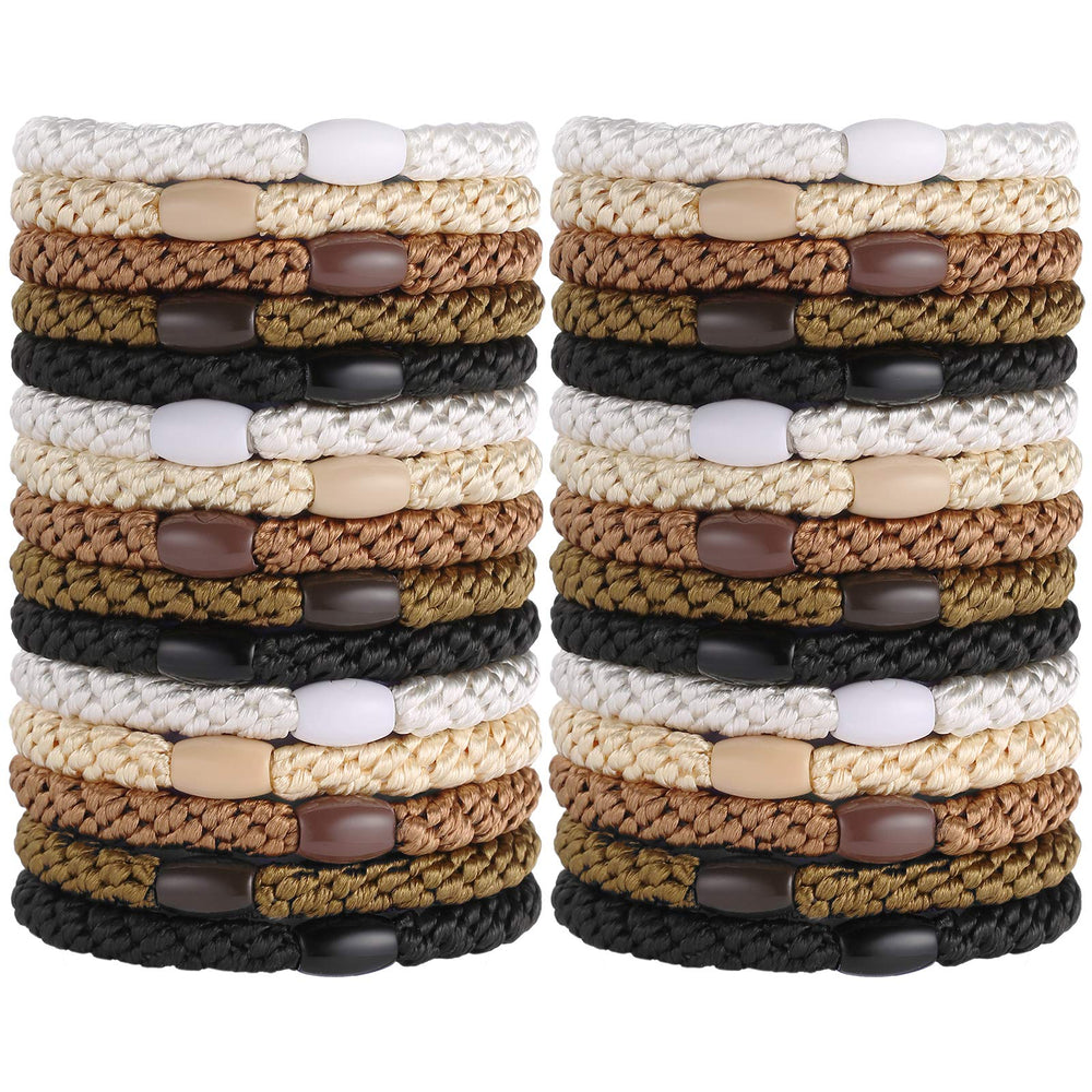 Funtopia front view pack showing 30 hair ties and neat packaging benefit organization