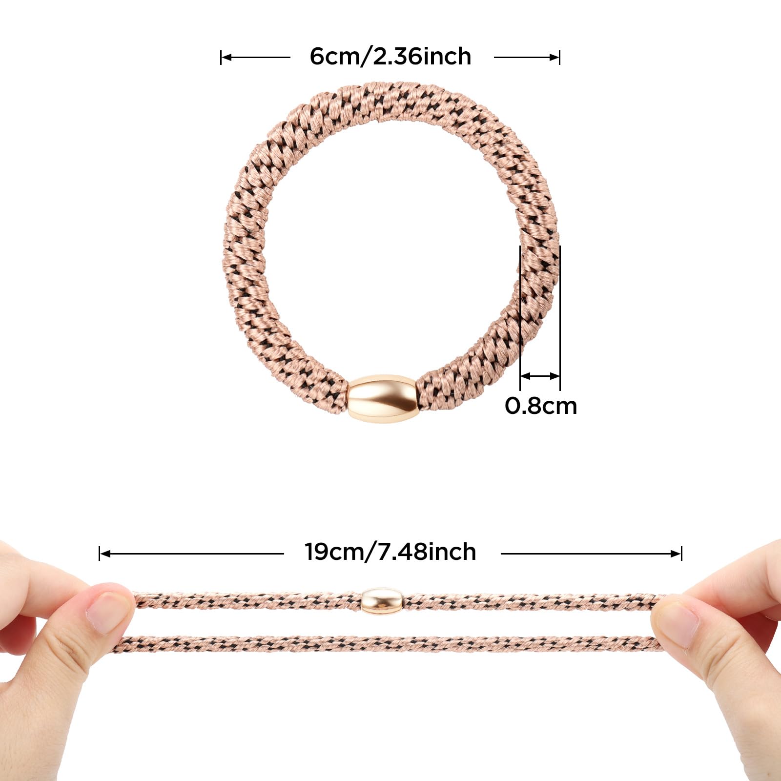 Funtopia gold bead detail on hair tie adding stylish accent and balanced hold