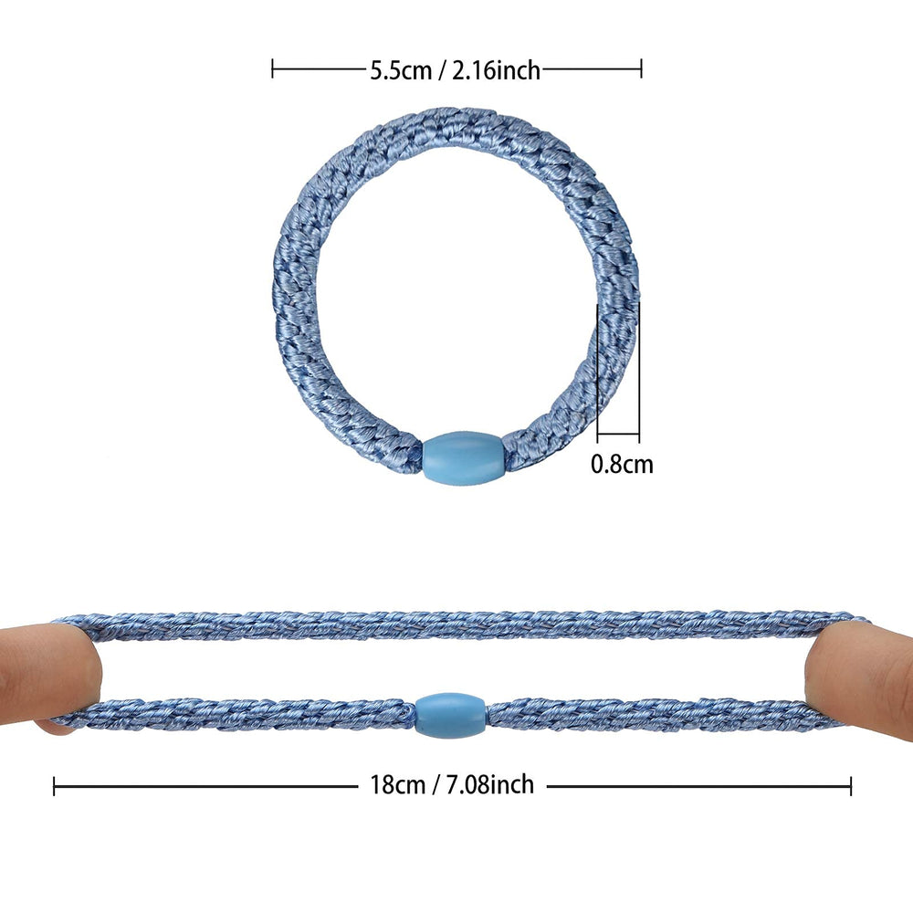 Funtopia hair tie securing ponytail in thick hair for secure no-crease hold