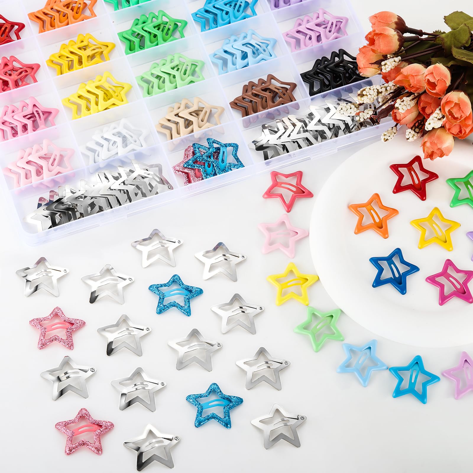 Funtopia star clips styled with festival outfit adding playful Y2K charm