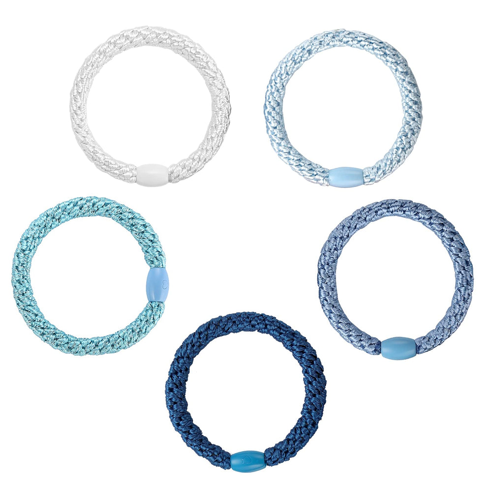 Funtopia hair bands next to ruler showing stretch and size capacity