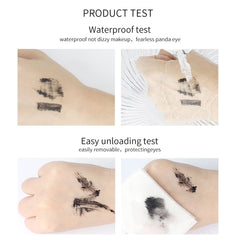 fupah Vibely mascara packaging label and ingredients panel, informs waterproof formula