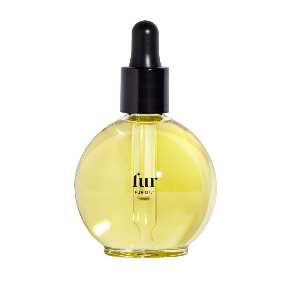 Fur front bottle showing label and 2.5 fl oz size for clear product ID and benefit