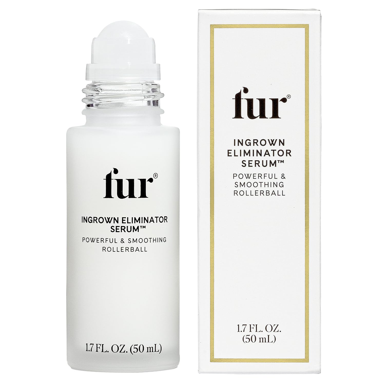 Fur rollerball front packaging showing bottle and cap with clear branding and benefit