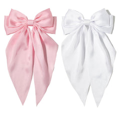 Furling Pompoms front view shows two large satin bows for polished styling