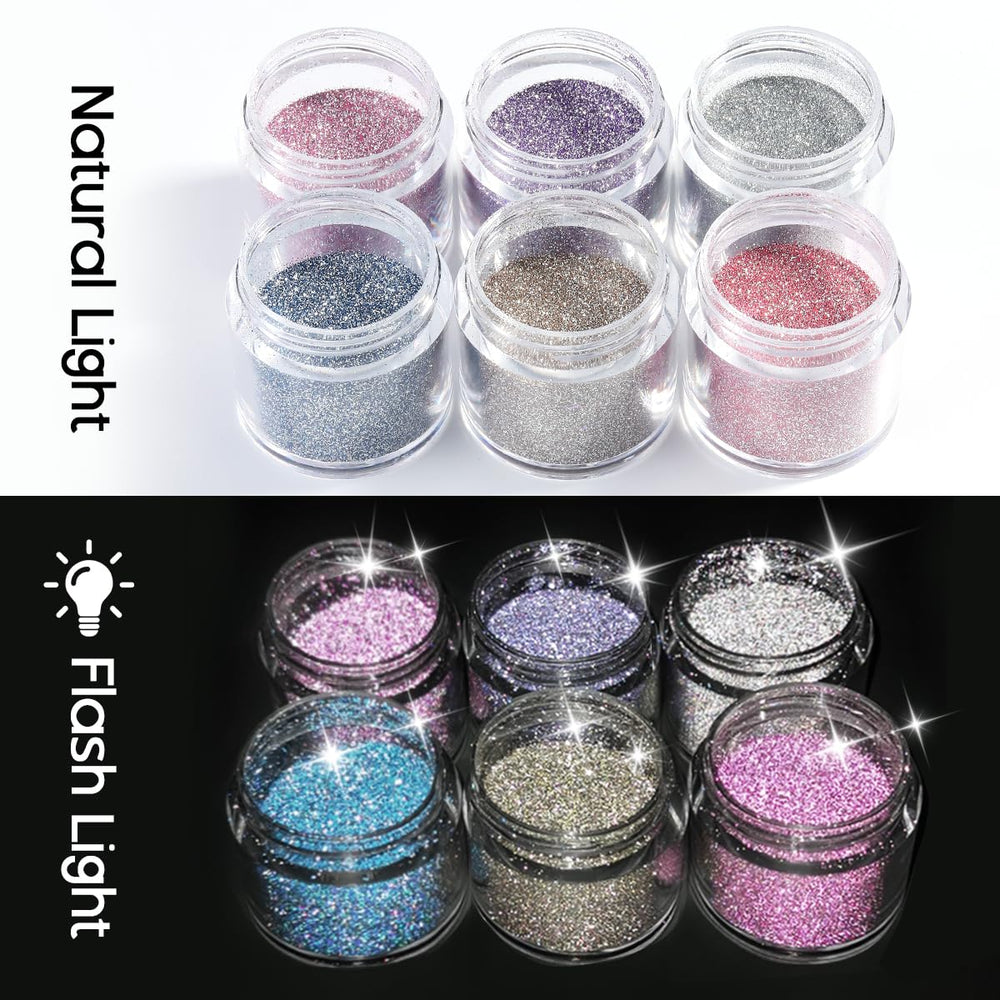 Furtherpretty brush pressing glitter onto nail tacky layer for precise, mess-free finish