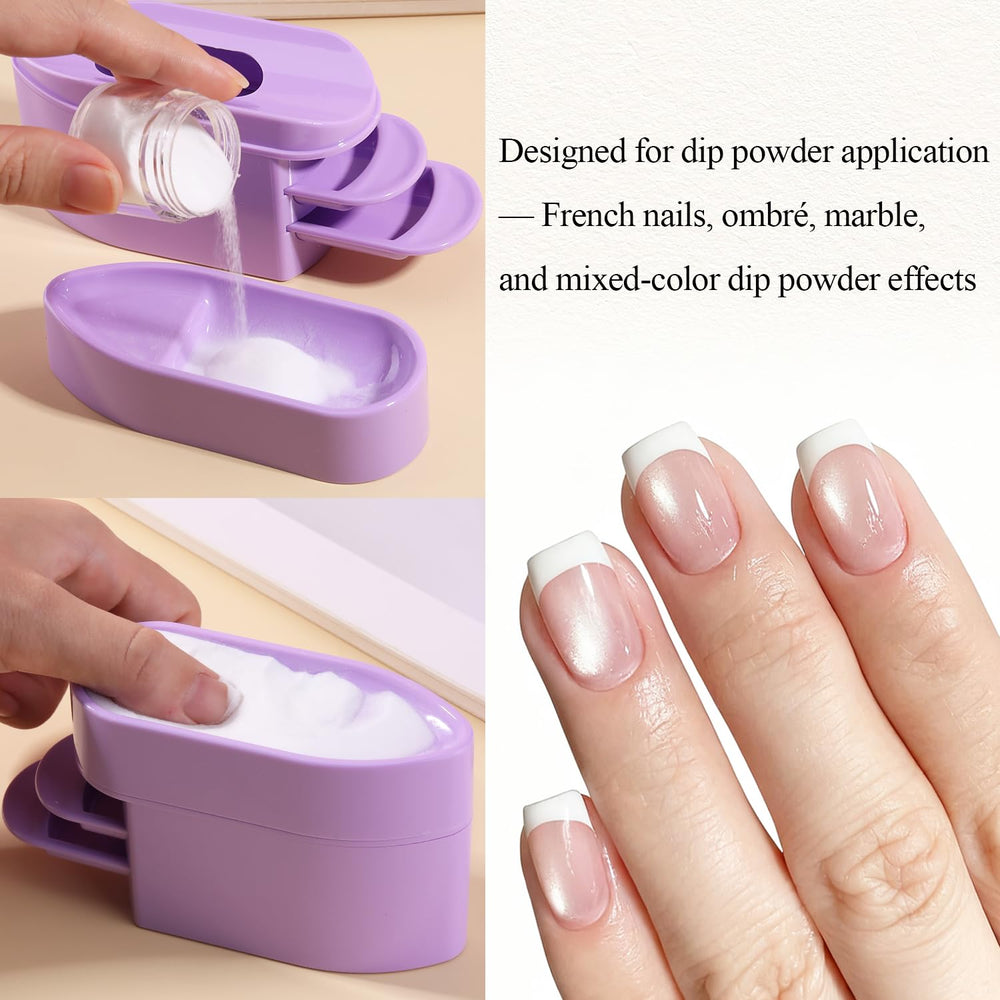 furtherpretty soft cleaning brush beside storage tray for fast cleanup and powder return