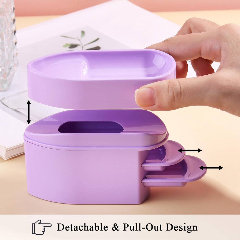 furtherpretty two pull-out collection drawers capturing excess powder for easy reuse