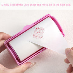 furtherpretty stamper pressing on adhesive sheet for quick polish removal