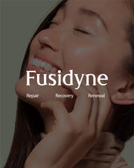 FUSIDYNE pads on bathroom counter conveying simple skincare routine