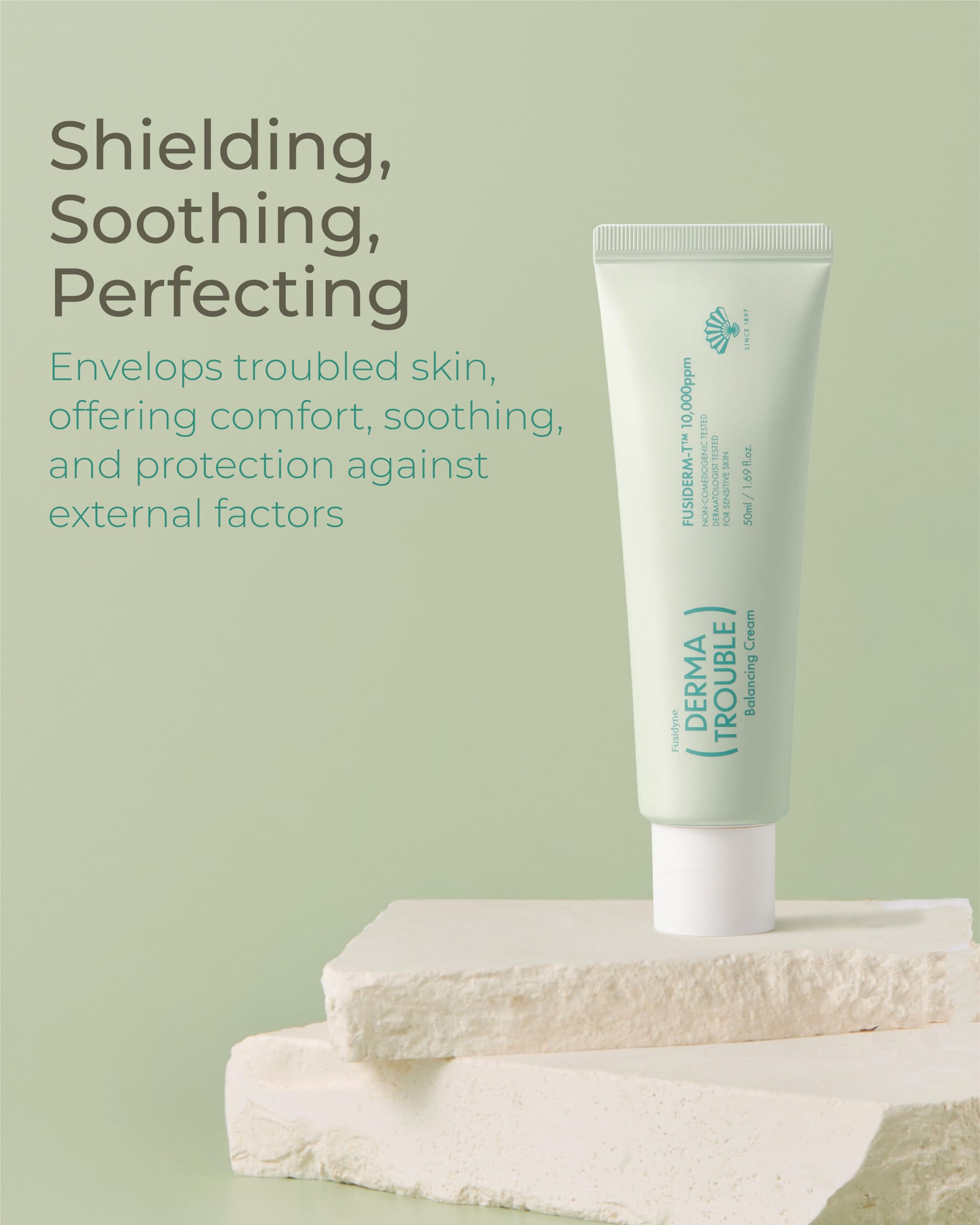 FUSIDYNE 1.7 fl oz next to common items showing travel-friendly size