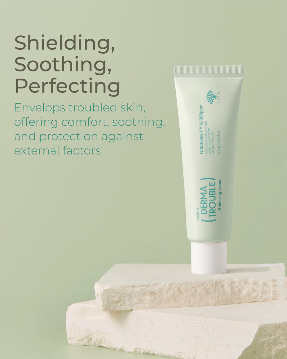 FUSIDYNE 1.7 fl oz next to common items showing travel-friendly size
