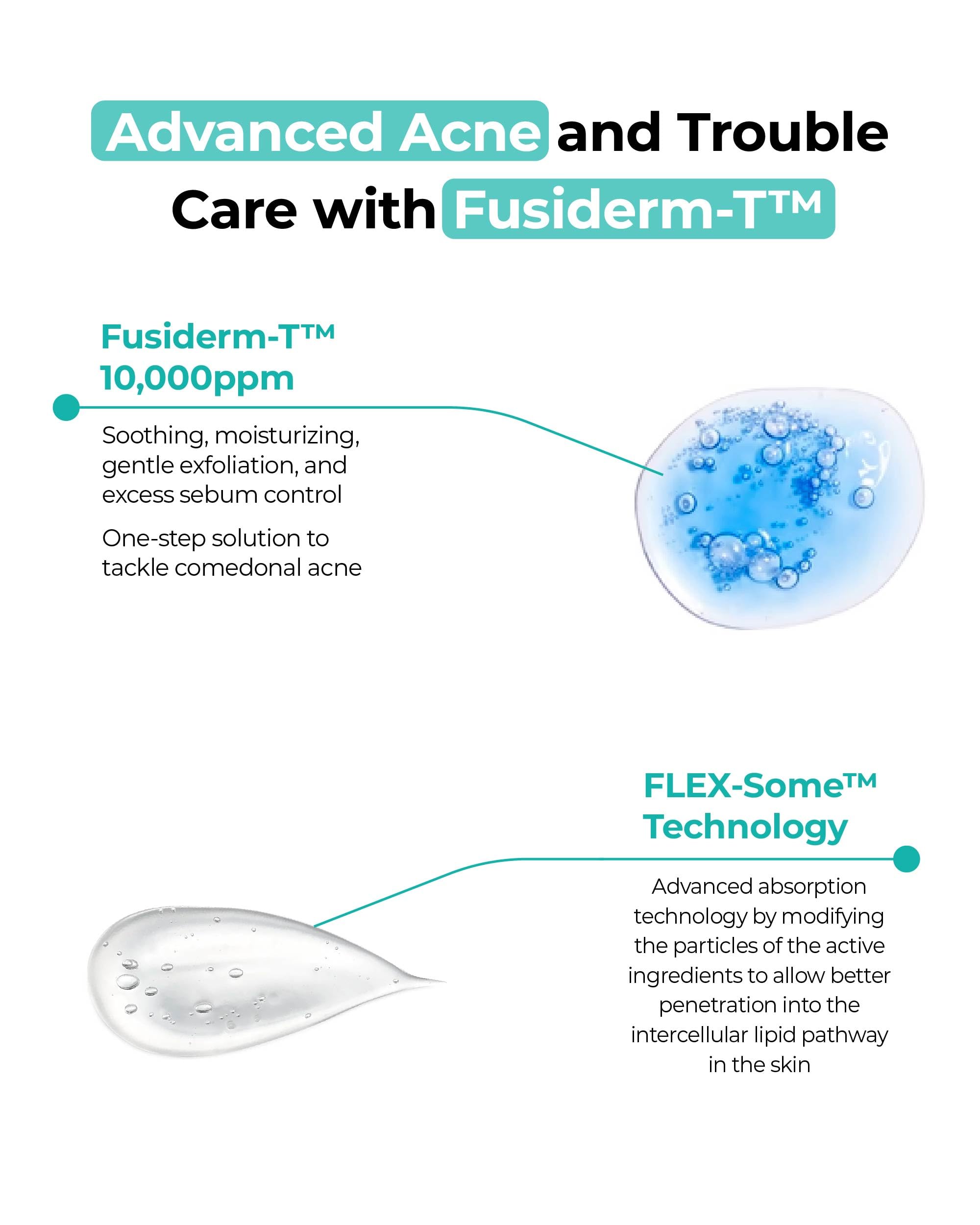 FUSIDYNE drop of toner on skin showing lightweight texture and fast absorption benefit