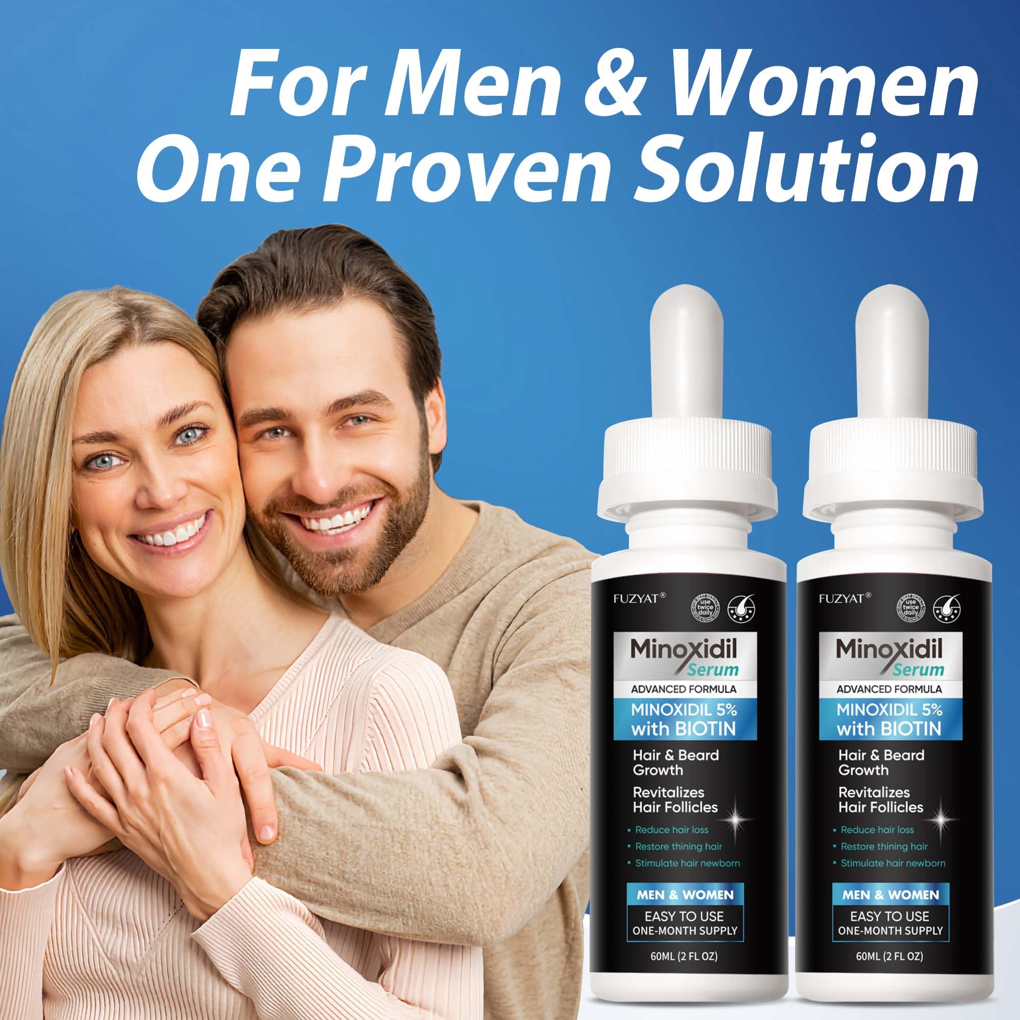 FUZYAT serum texture applied to scalp highlighting lightweight, non-greasy absorption