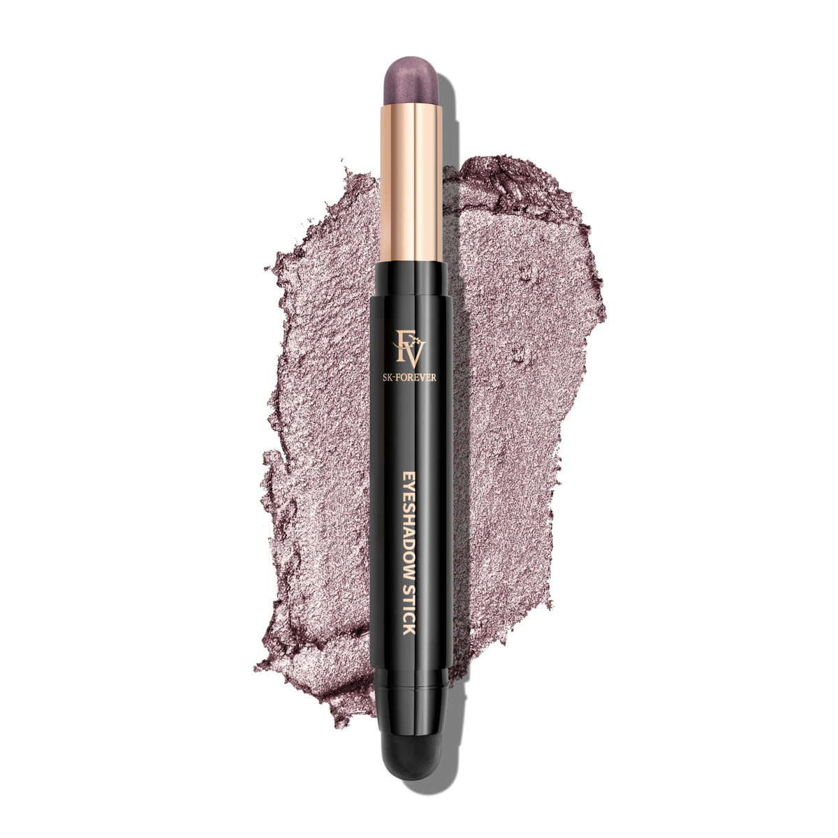 FV front packaging showing amethyst shimmer stick and compact design benefit