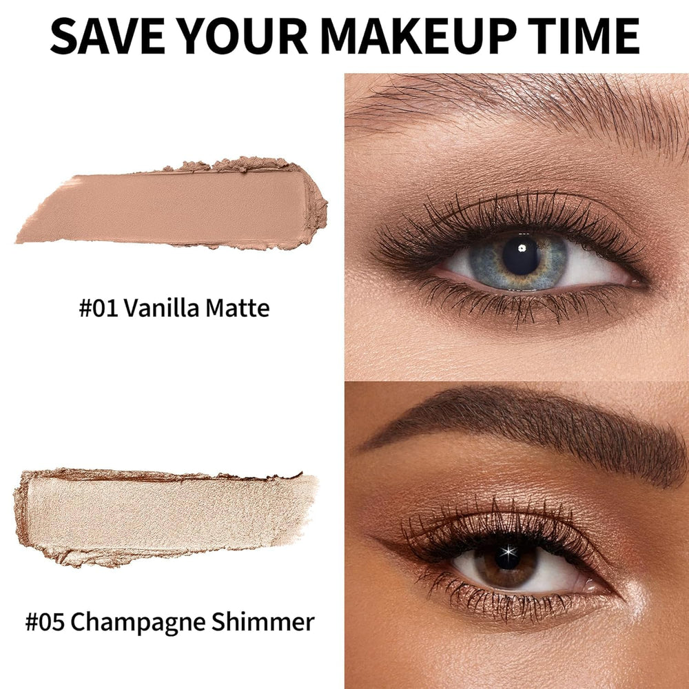 FV champagne shimmer swipe showing reflective finish for brightening eyes