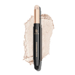 FV front view of shimmer eyeshadow stick showing sleek packaging and easy application benefit