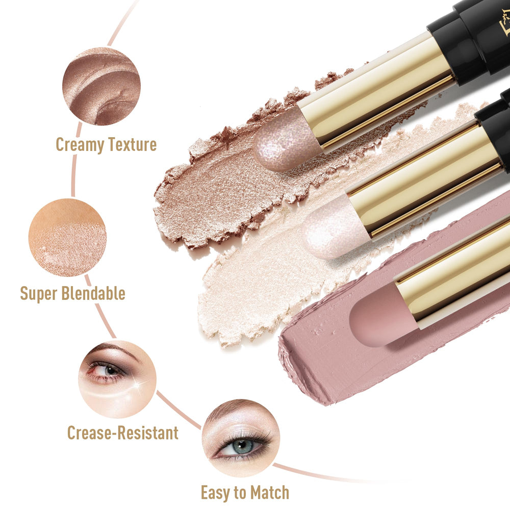 FV both ends of the dual eyeshadow stick showing matte and shimmer