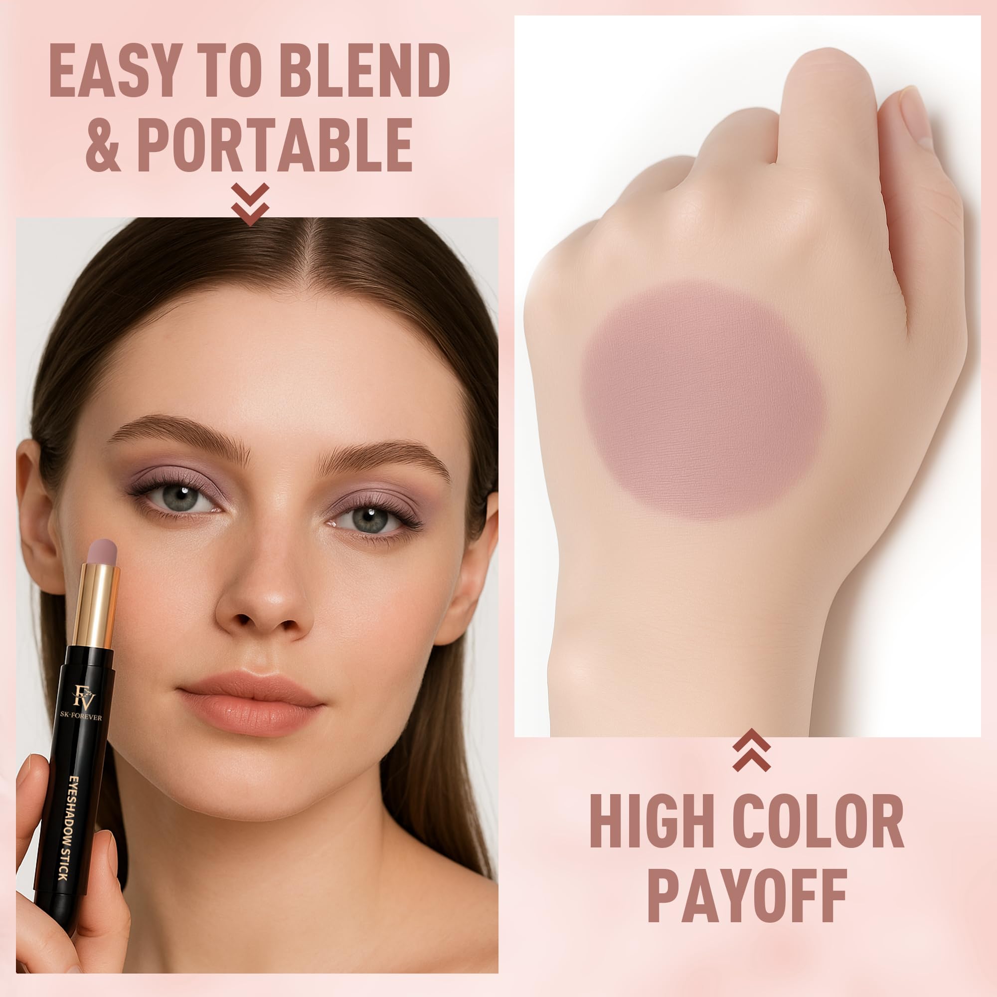 FV daytime eye look using rose matte stick for natural enhancement