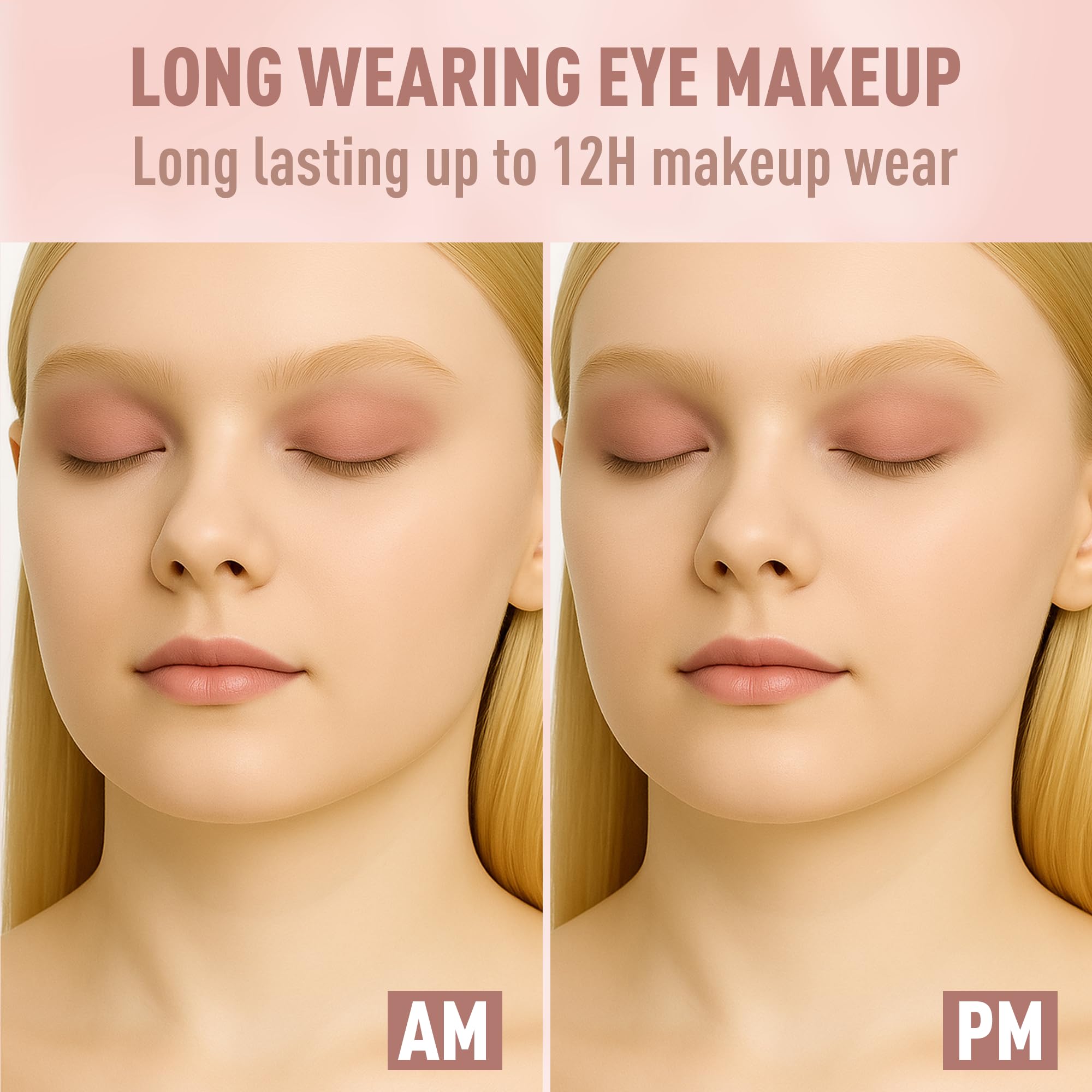FV applying eyeshadow stick on eyelid demonstrating quick, no-brush use