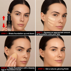 FV lifestyle model wearing foundation for long-lasting radiant look