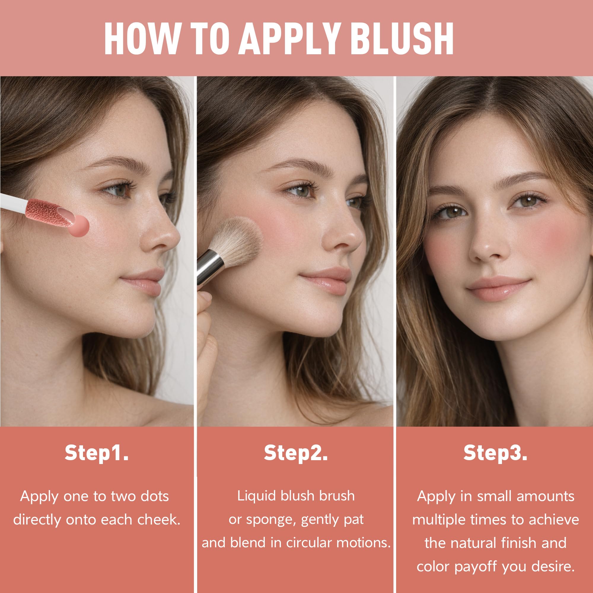 FV liquid blush honey held in hand to show compact size for on-the-go touchups