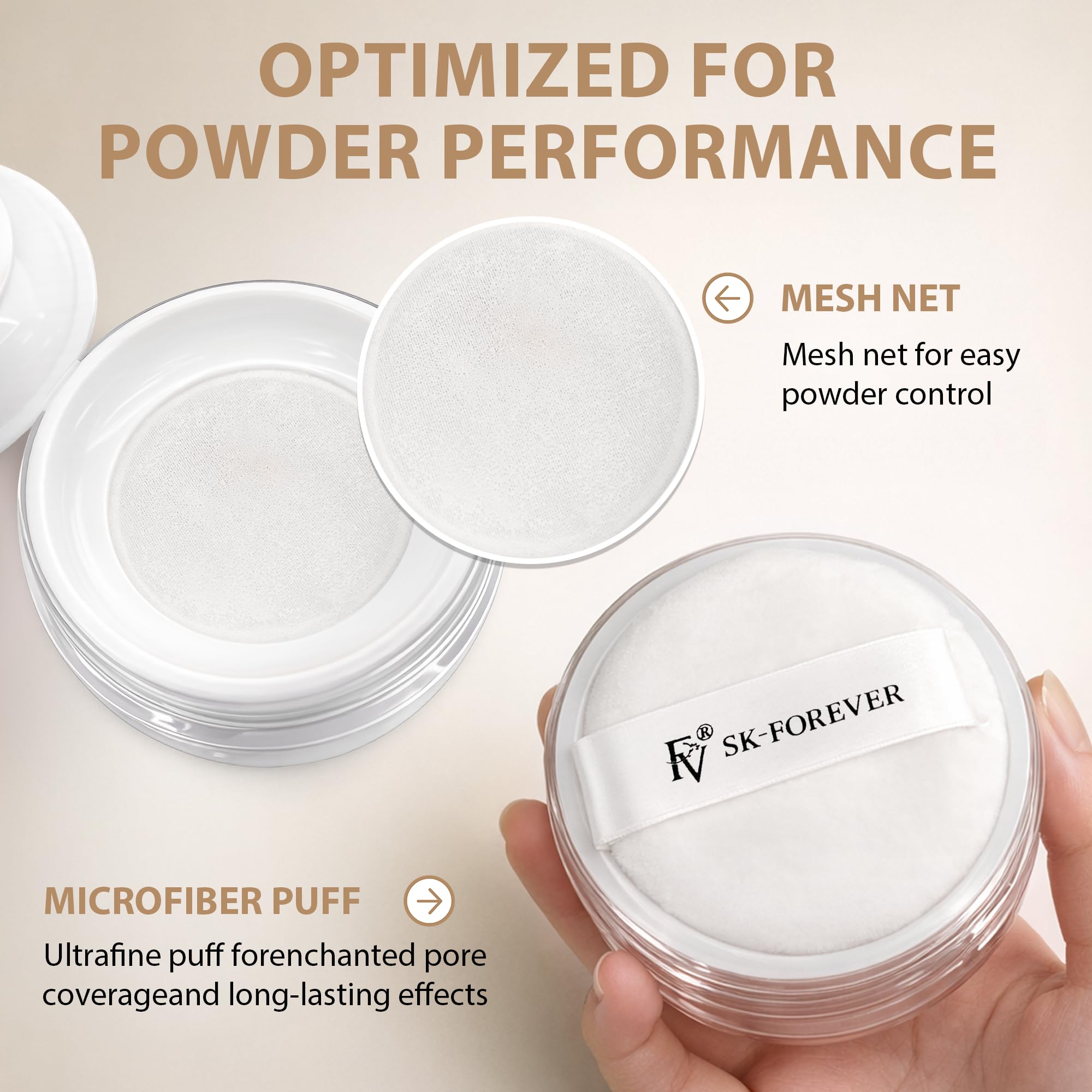 FV powder styled in a travel bag for on-the-go touch-ups
