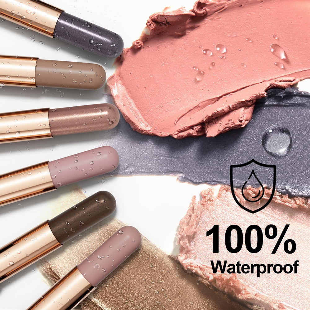 FV eyeshadow stick beside coin illustrating compact travel size