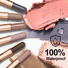 FV eyeshadow stick beside coin illustrating compact travel size